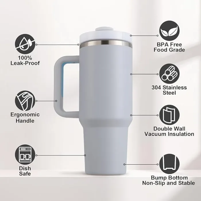 Stainless Steel Tumbler with Handle - View 4